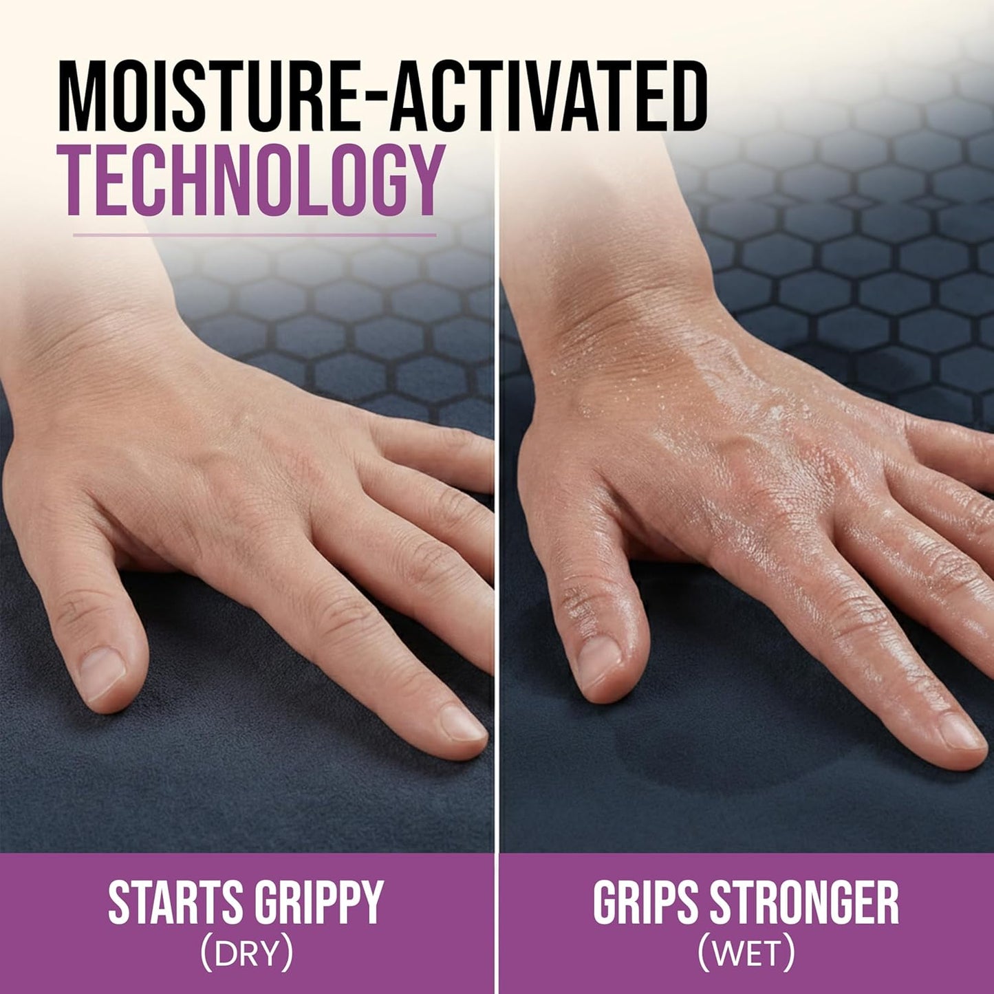 Premium Non-Slip Hot Yoga Mat Towel - Sweat Absorbent with Honeycomb Silicone Grip, Lightweight and Washable - Ideal for Pilates and Travel - Dark Blue