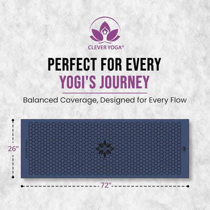 Premium Non-Slip Hot Yoga Mat Towel - Sweat Absorbent with Honeycomb Silicone Grip, Lightweight and Washable - Ideal for Pilates and Travel - Dark Blue
