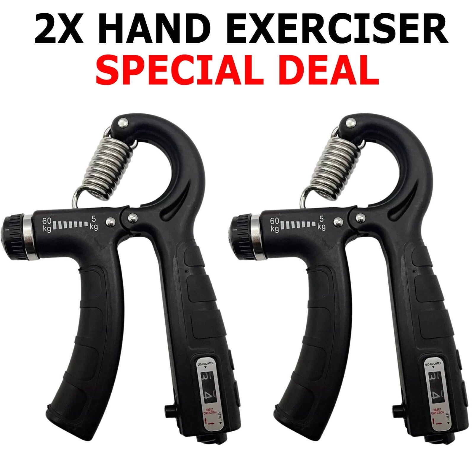 Adjustable Hand Grip Strength Trainer - Set of 2 Gym Exercisers