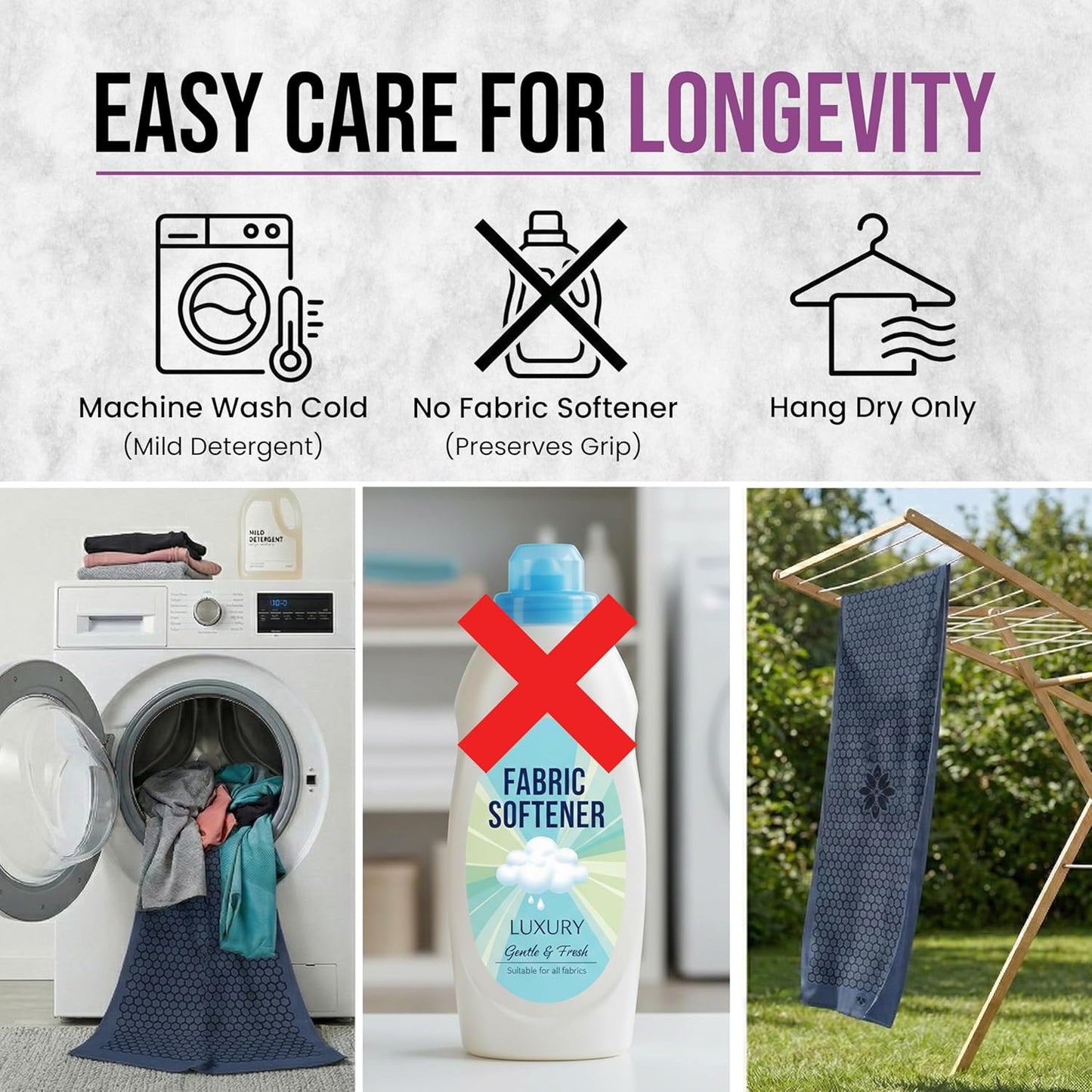 Premium Non-Slip Hot Yoga Mat Towel - Sweat Absorbent with Honeycomb Silicone Grip, Lightweight and Washable - Ideal for Pilates and Travel - Dark Blue