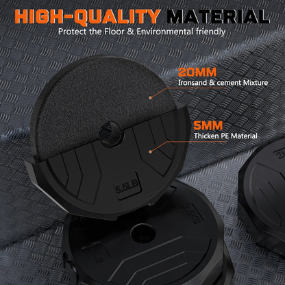 66 lb 4-in-1 Adjustable Dumbbell Set with Connector - Versatile Free Weight System for Barbell, Kettlebell, and Push-Up Stand Exercises for Home Gym - Suitable for Men and Women